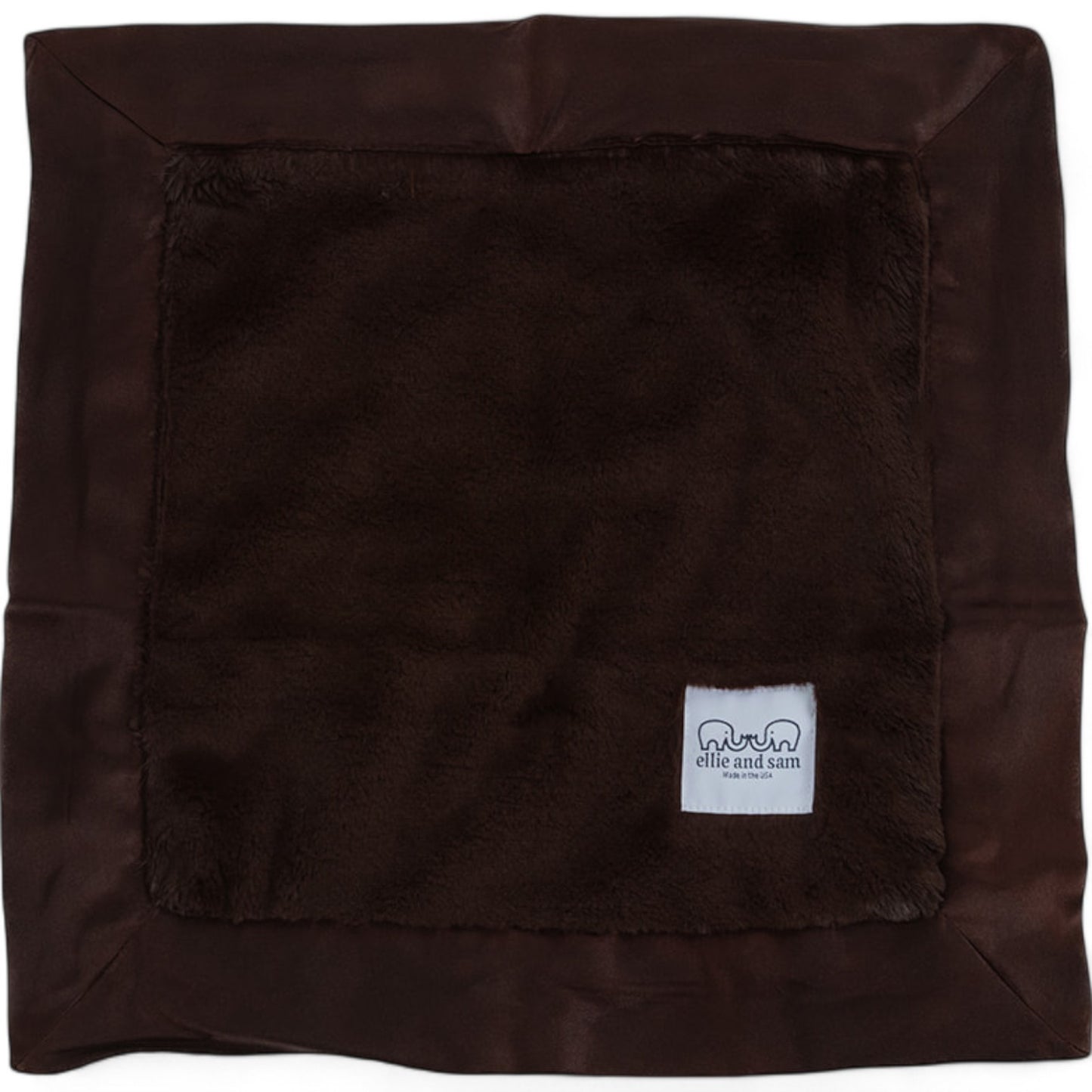 Luxury Satin Border Lovey - Chocolate