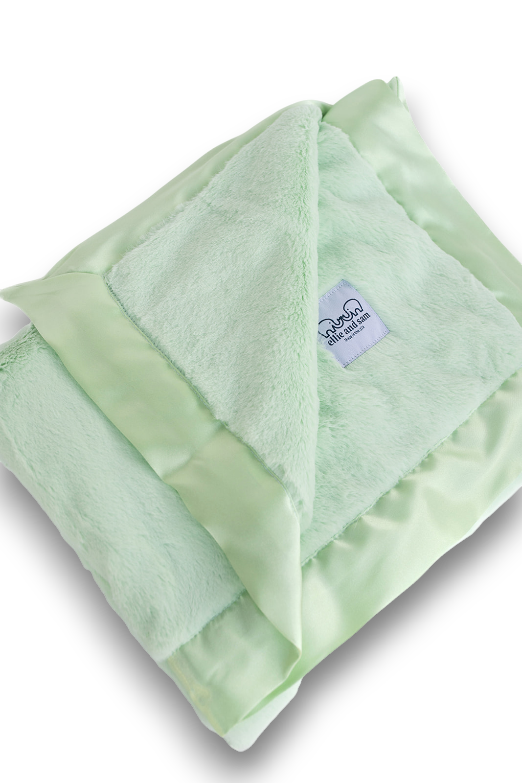 Luxury Satin Border Blanket - Mint Green