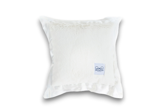 Luxury Satin Border Nursery Pillow - Ivory