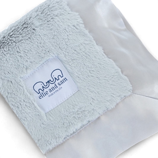 Luxury Satin Border Lovey - Silver