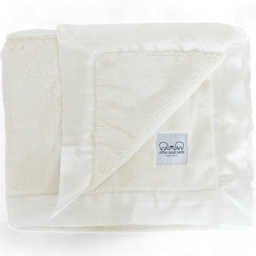 Luxury Satin Border Blanket - Ivory