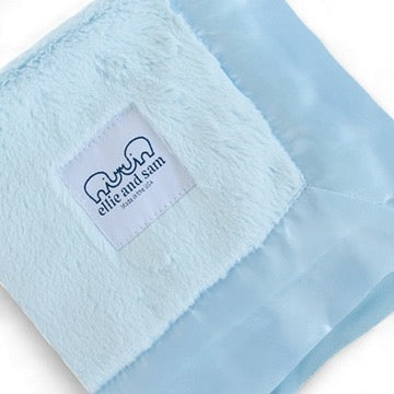 Luxury Satin Border Lovey - Blue