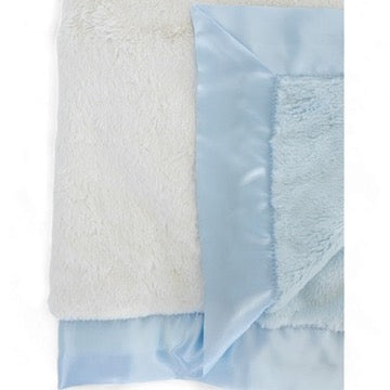 luxury duo baby blanket blue ivory nursery baby bedding