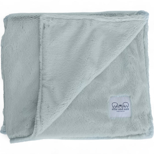 Silver baby receiving blanket luxury fabric cozy infant blanket made in USA