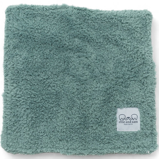 Classic chenille baby blanket in sage green, ultra-soft plush fabric Ellie and Sam