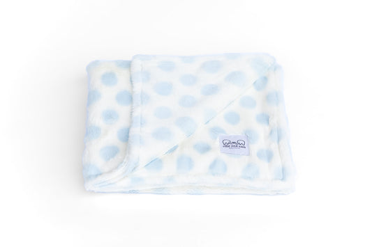 Luxury Baby Blanket with Dots - Blue