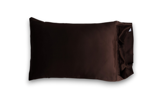 standard satin pillowcase set of 2 in chocolate – ellie and sam