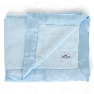 Luxury Satin Border Blanket - Blue