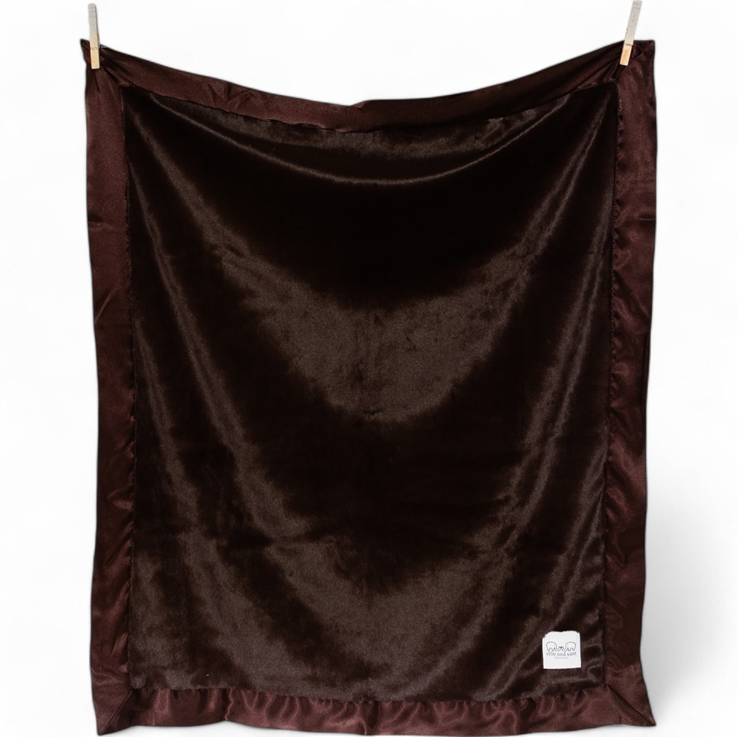 Luxury Satin Border Blanket - Chocolate