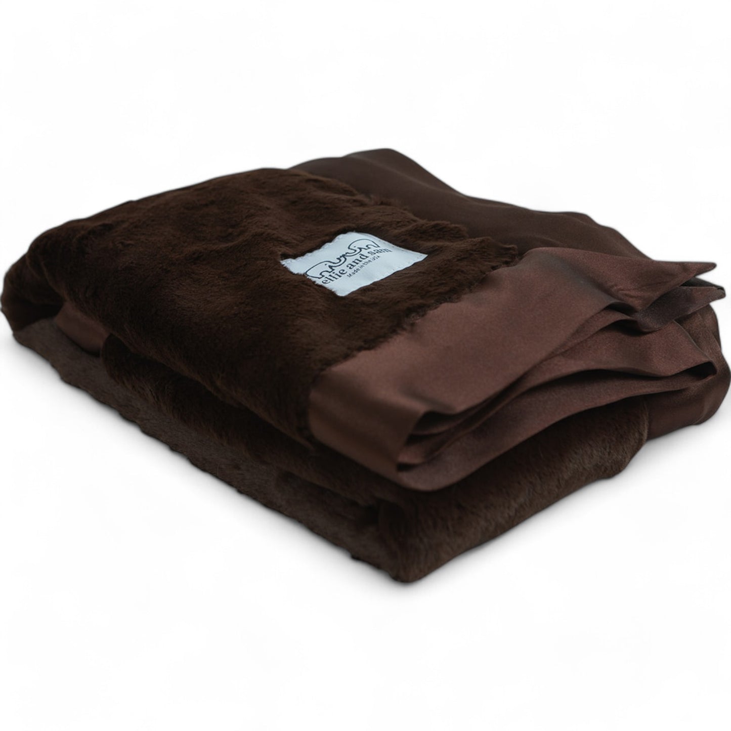 Luxury Satin Border Blanket - Chocolate