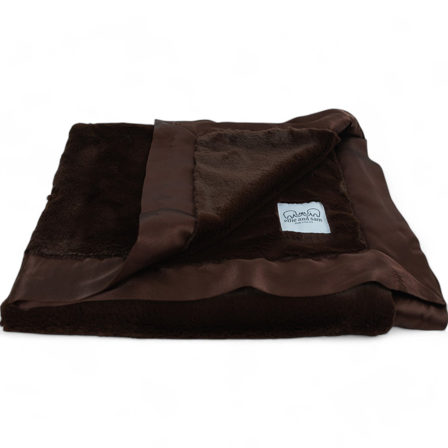 Luxury Satin Border Blanket - Chocolate