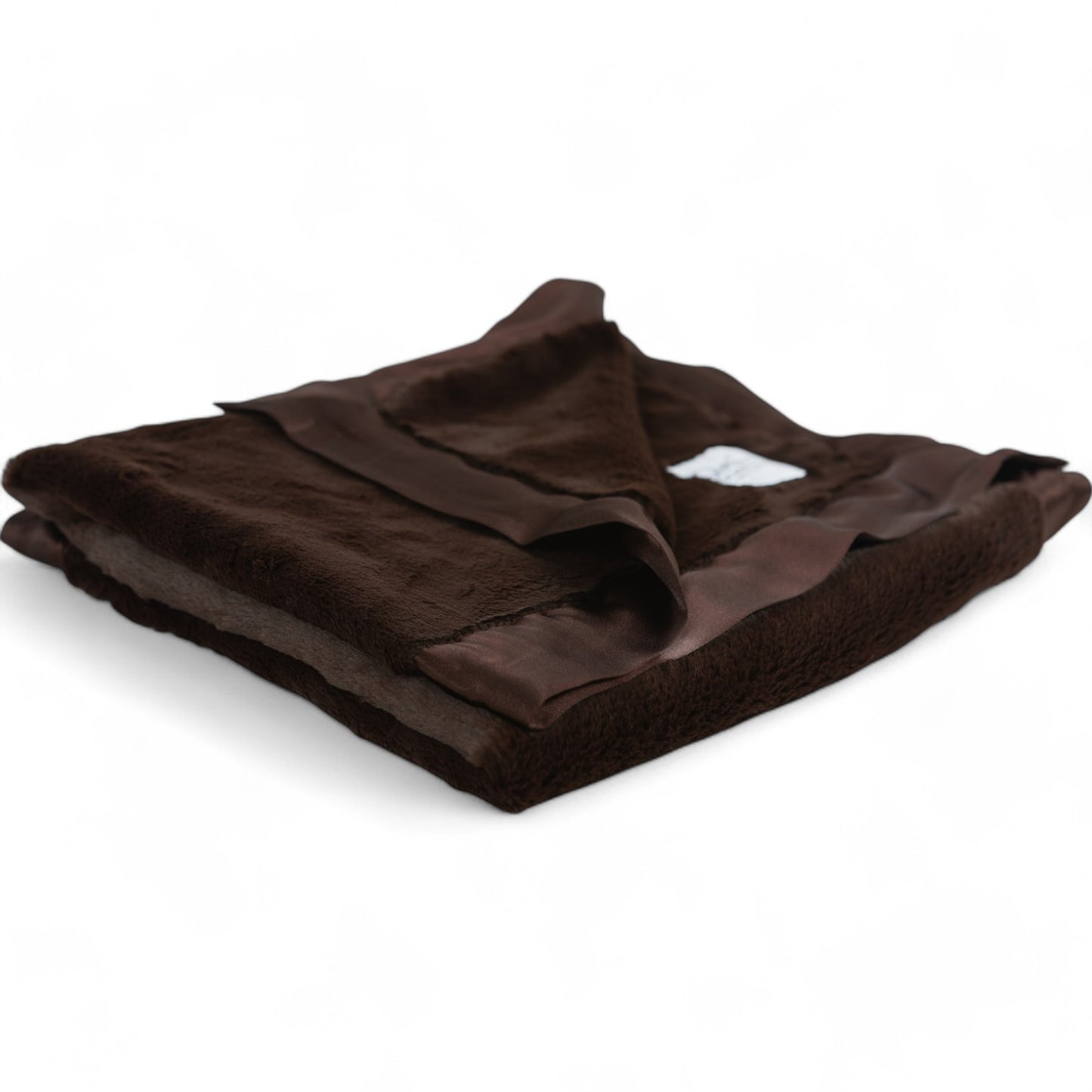 Luxury Satin Border Blanket - Chocolate