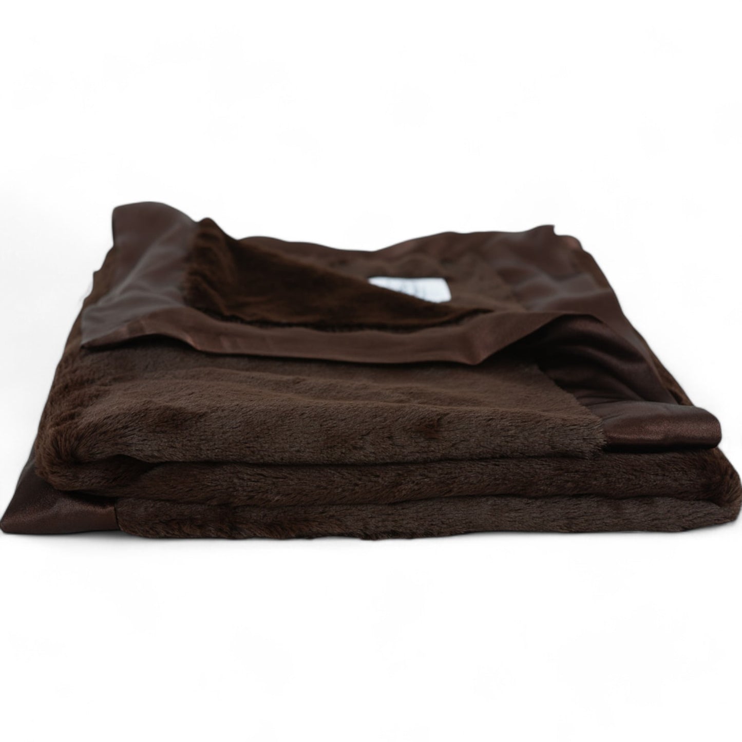 Luxury Satin Border Blanket - Chocolate