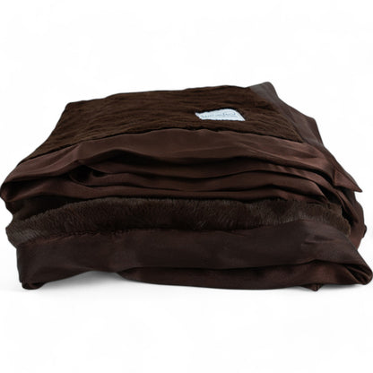 Chocolate luxury throw blanket folded, ultra soft luxe blanket for warmth and comfort