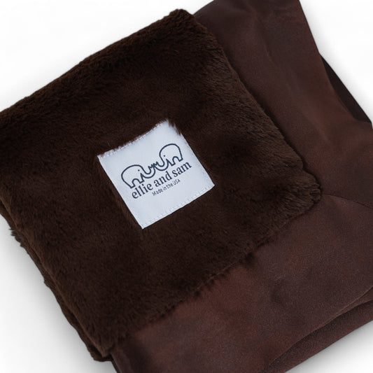 Luxury Satin Border Lovey - Chocolate