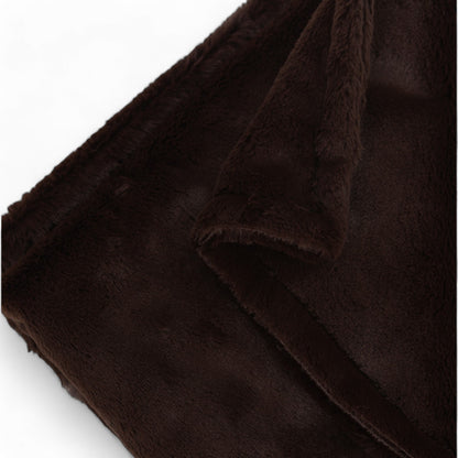 Luxury baby blanket chocolate close up soft texture made in USA