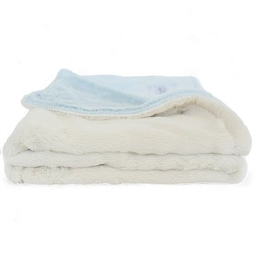 Luxury Duo Borderless Blanket - Blue/Ivory