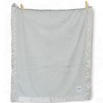 luxury baby blanket silver satin trim nursery blanket