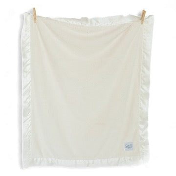 luxury baby blanket ivory satin trim nursery blanket