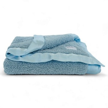 Classic Satin Border Blanket - Powder Blue