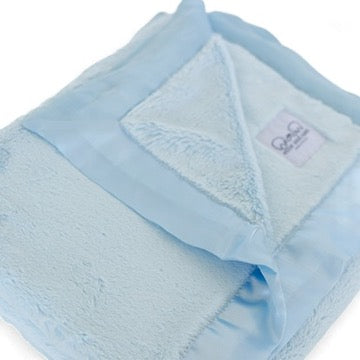 Luxury Satin Border Blanket - Blue