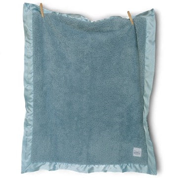 Classic Satin Border Blanket - Powder Blue