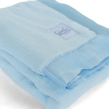 Luxury Satin Border Blanket - Blue