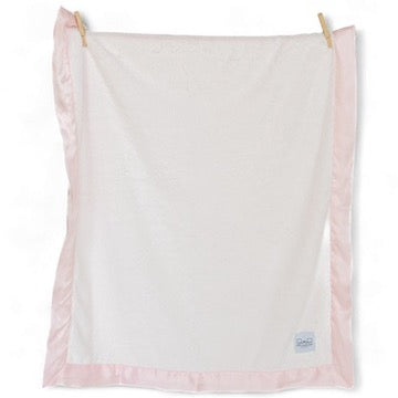 pink satin trim baby blanket soft plush nursery