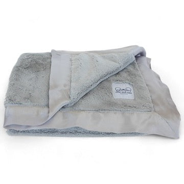 Luxury Baby Blanket with Satin Trim - Silver