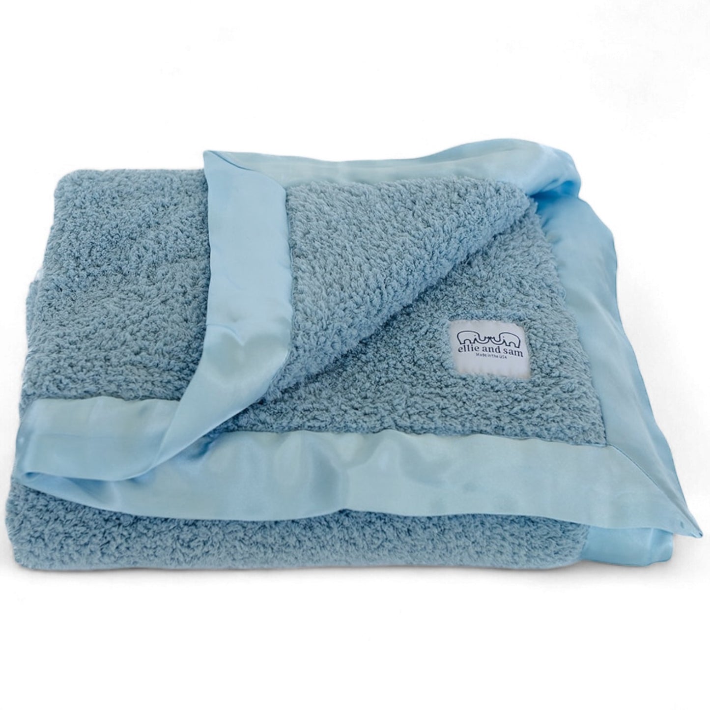 Classic Satin Border Blanket - Powder Blue