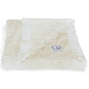 ivory baby blanket satin trim soft neutral nursery