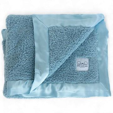 Classic Satin Border Blanket - Powder Blue