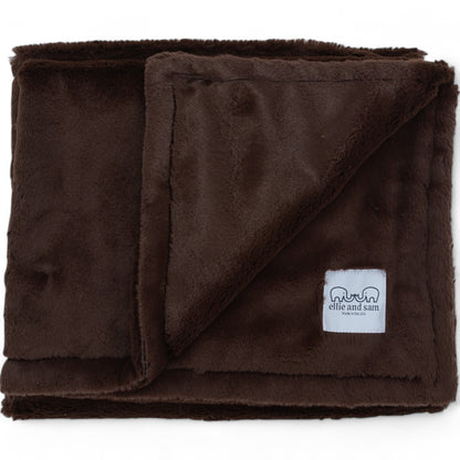 Luxury baby receiving blanket chocolate folded soft fabric made in USA