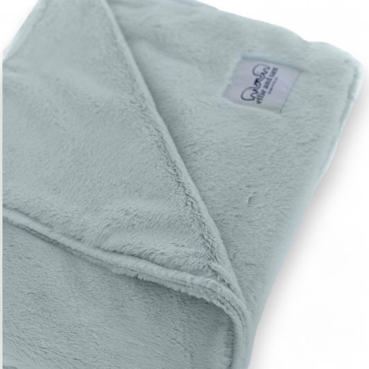 Luxury baby receiving blanket silver ultra soft made in USA