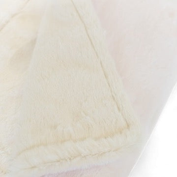 pink ivory baby blanket fabric detail soft plush texture