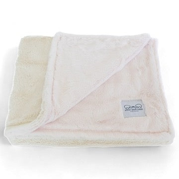 luxury baby blanket pink ivory reversible soft nursery blanket