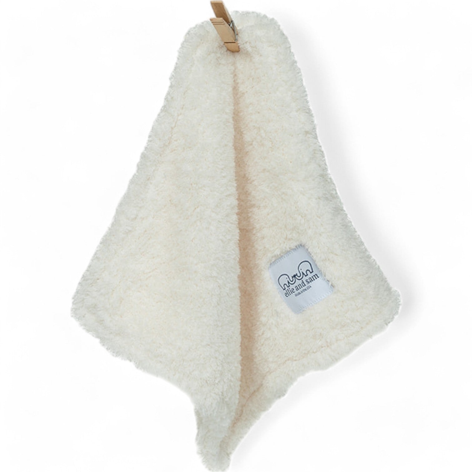 Classic chenille baby blanket in ivory, ultra-soft plush fabric  Ellie and Sam