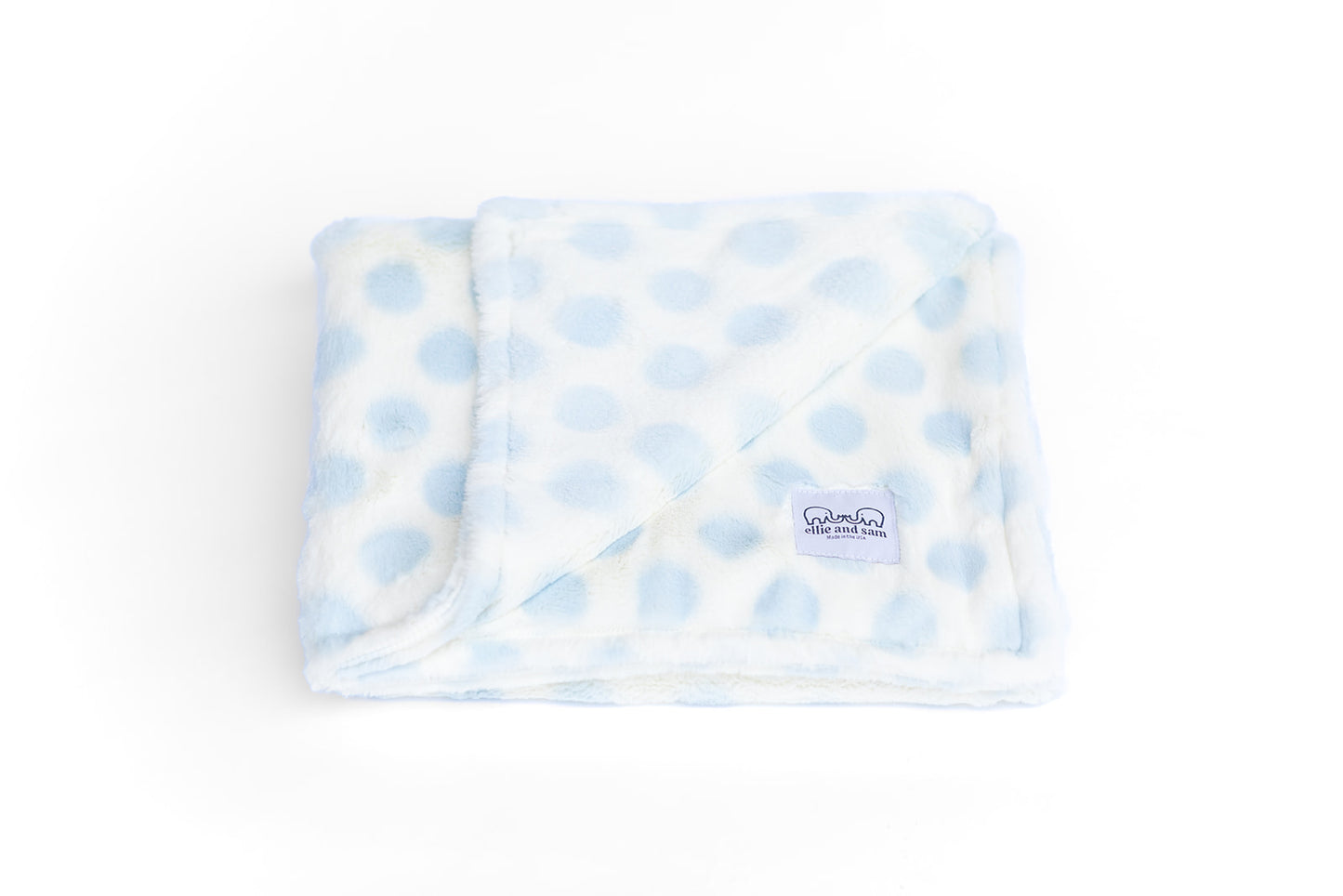 Luxury Baby Blanket with Dots - Blue