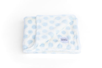 Luxury Baby Blanket with Dots - Blue