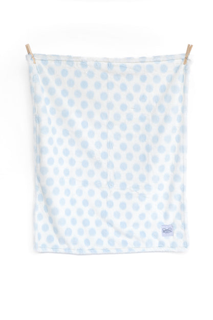 Luxury Baby Blanket with Dots - Blue