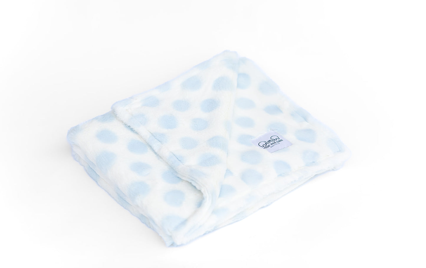Luxury Baby Blanket with Dots - Blue