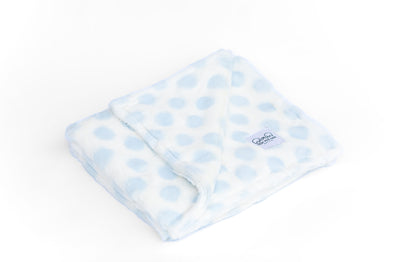 Luxury Baby Blanket with Dots - Blue