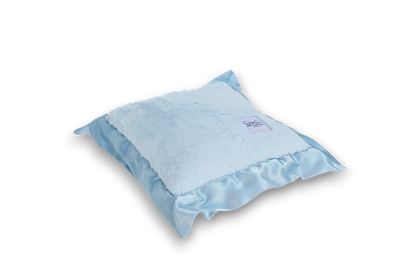 Luxury Baby Nursery Pillow with Satin Trim – Blue