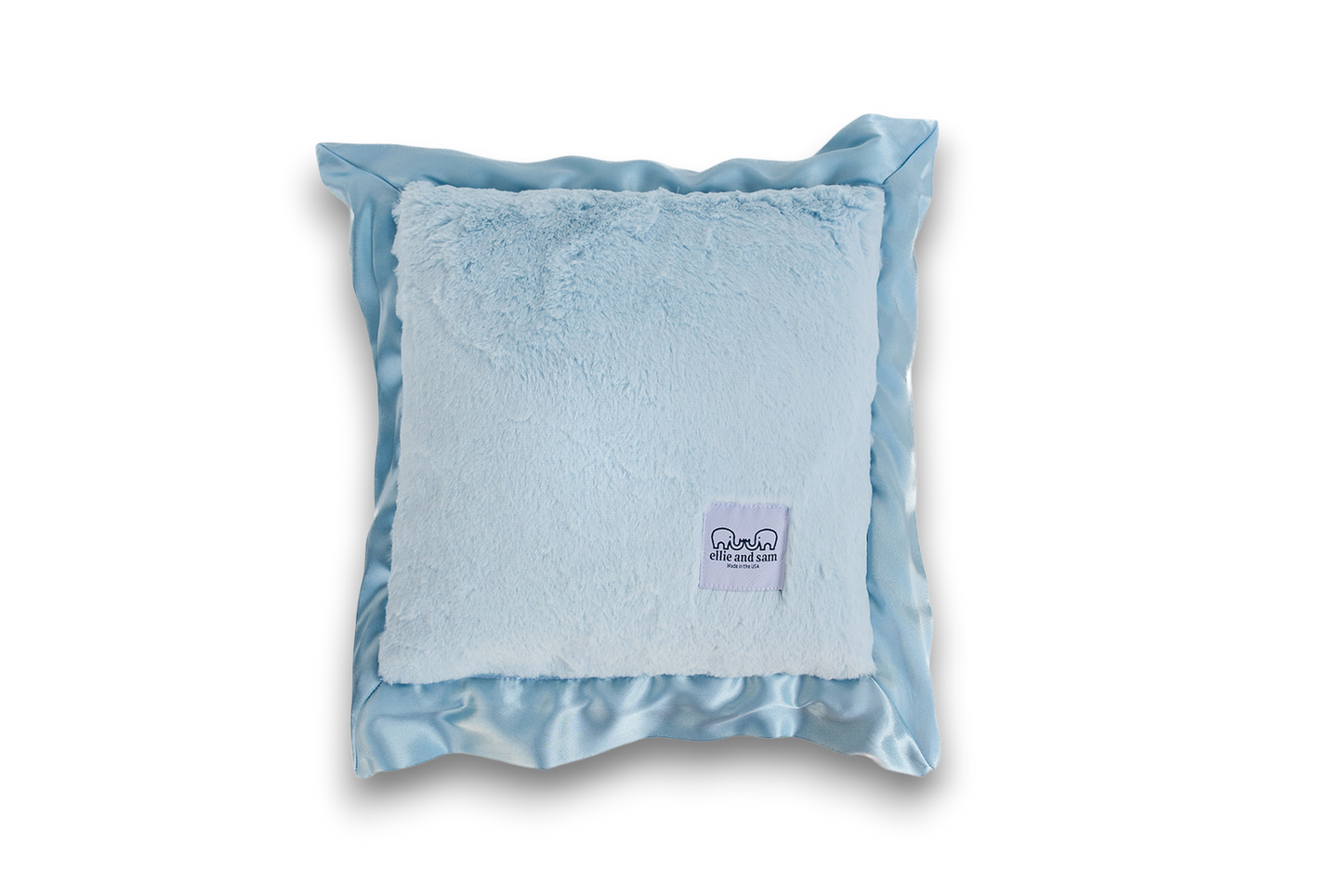 Luxury Baby Nursery Pillow with Satin Trim – Blue