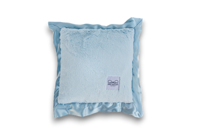 Luxury Baby Nursery Pillow with Satin Trim – Blue