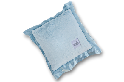 Luxury Baby Nursery Pillow with Satin Trim – Blue