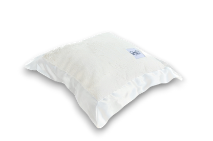 Luxury Baby Nursery Pillow with Satin Trim – Ivory