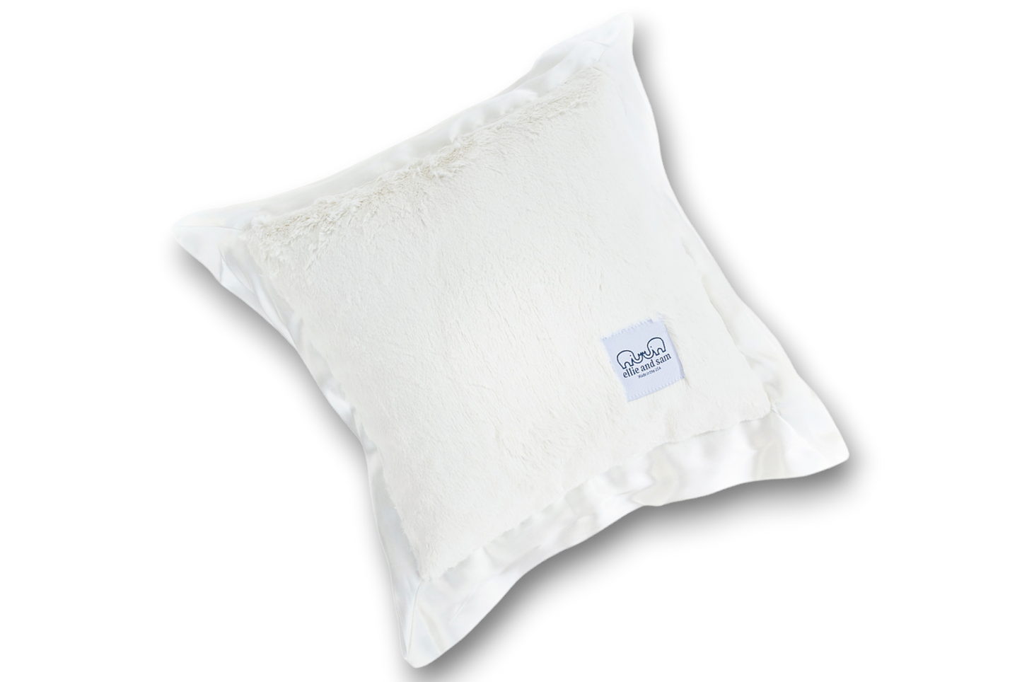Luxury Baby Nursery Pillow with Satin Trim – Ivory