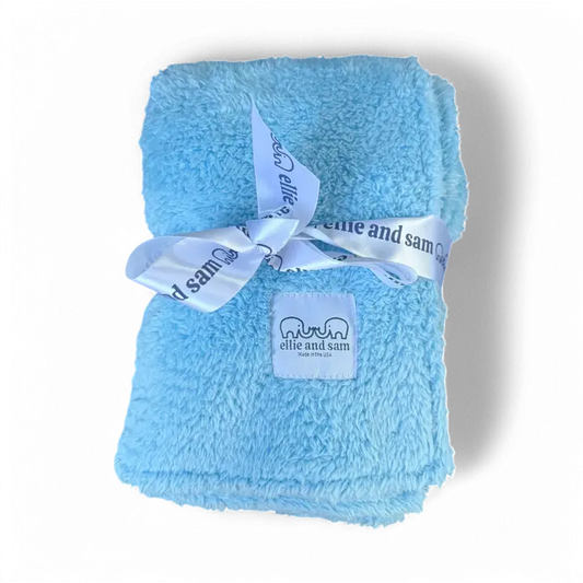 Stretch Plush Sherpa Baby Blanket - Baby Blue