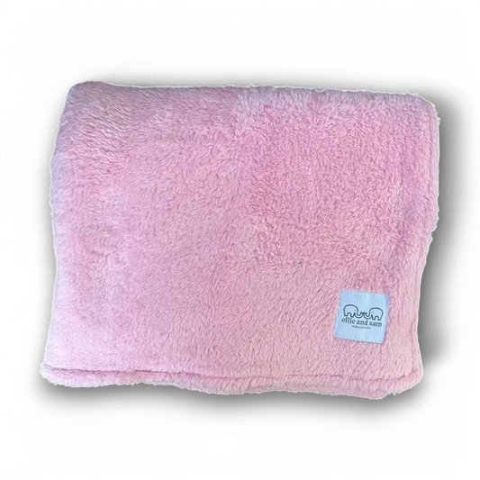Stretch Plush Sherpa Baby Blanket - Baby Pink